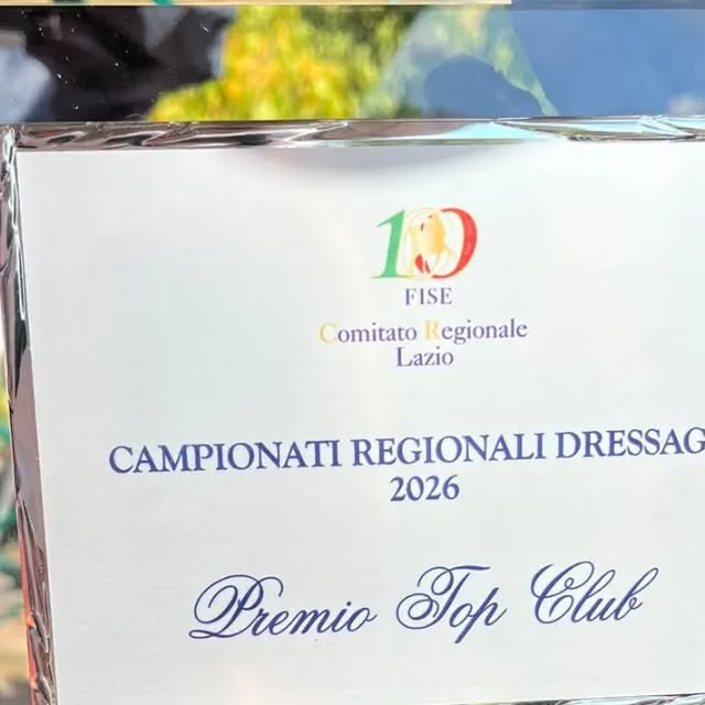 Targa Premio Top Club, Campionati Regionali Dressage 2026, pubblicata su Instagram da Emozioni Equestri